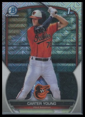 2023 Bowman Chrome #BCP-183 Carter Young Prospects Mojo Refractor