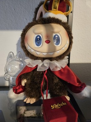 Labubu King/Sammelfigur mit Krone und rotem Umhang im Schaukasten Mit Box