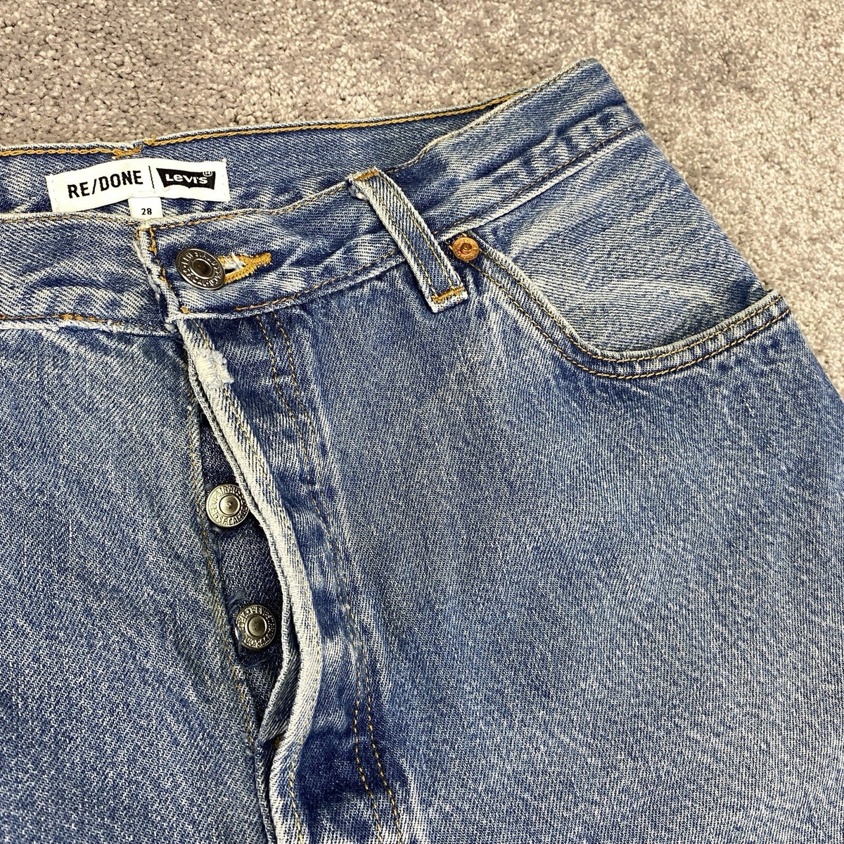 RE/DONE Levi's デニム 28 Re/Done Levi's Jeans Women's 28 Blue Denim Midrise Button Fly