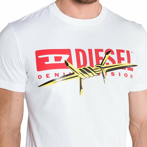 T-shirt uomo DIESEL T DIEGO BX2 collo a maniche corte casual bianco cotone - Foto 2 di 5