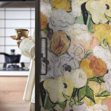 Tür Fenster Privatsphäre Film Statisch Haften Glas Sticker Rose Blume Raum Tür
