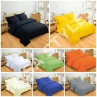 PLAIN DYED DUVET QUILT COVER REVERSIBLE BEDDING SET PILLOWCASE  ~  MANY COLOURS