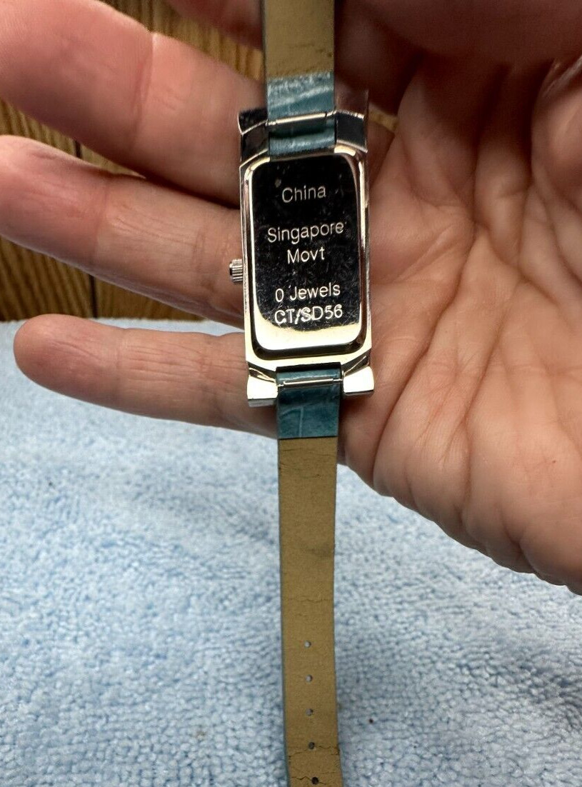 Women's Watch Silver Toned Rectangular Sparkling … - image 2