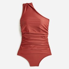 J. Crew Ruched One-Shoulder One-Piece Swimsuit NWT Womens Size 24