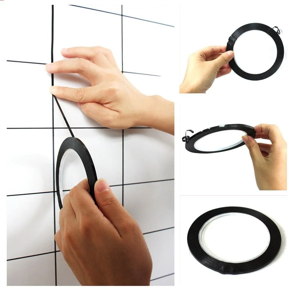 Black 3mm Self Adhesive Whiteboard Grid Gridding Marking Tape Non