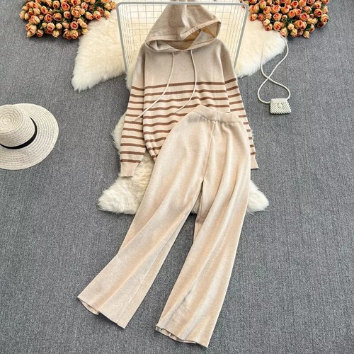 Tuta da donna con cappuccio a maniche lunghe, set da jogging