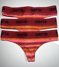 LOT OF 3 NEW AMERICAN EAGLE AERIE THONG PANTIES SIZE SMALL