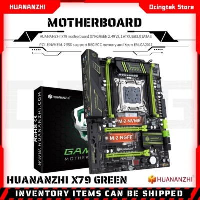 HUANANZHI GREEN 2.49 LGA 2011 ATX motherboard USB3.0 SATA3 PCI-E NVME M.2 SSD