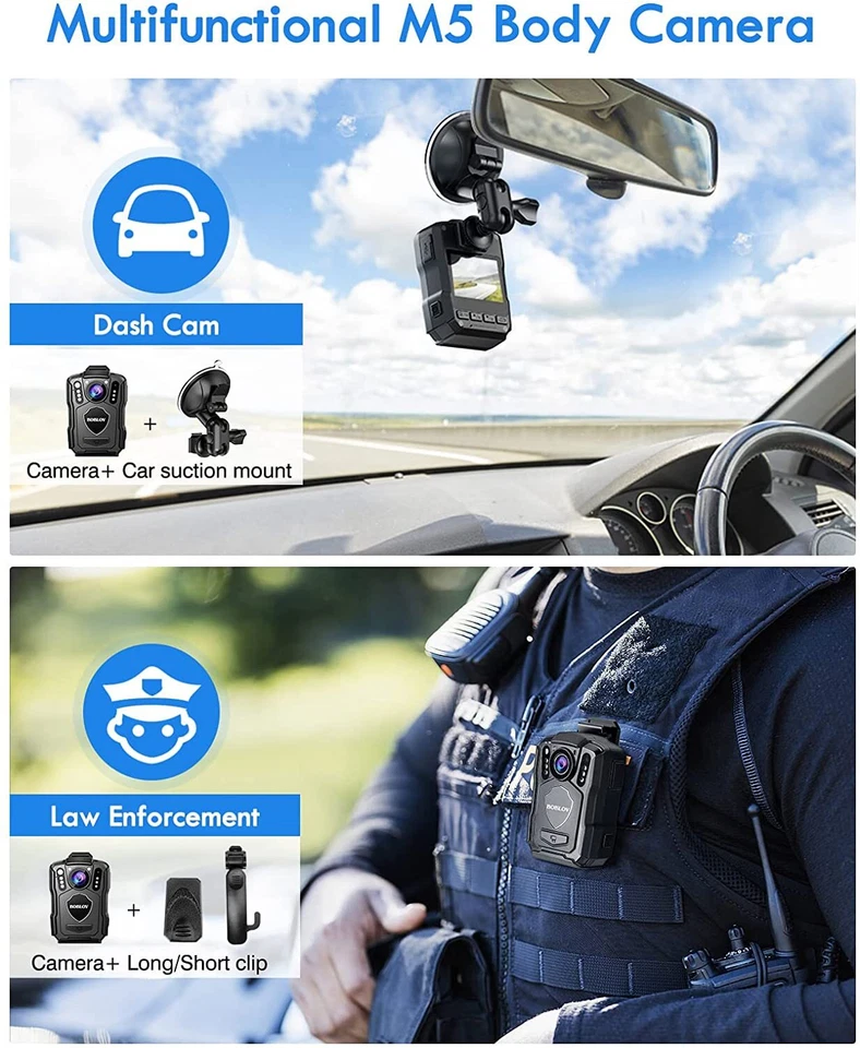 BOBLOV M5 2K Body worn Camera Audio 1440P 128G GPS Police Built-in 4200MAH - Image 3 of 4