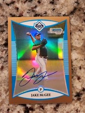 2008 Bowman Chrome Jake McGee 1st Gold Refractor Autograph /50 Rays