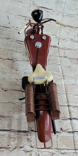 Handmade Indian Motorcycle 1:8 Tinplate Antique Style Metal Model Superb Figure - Picture 5 of 6