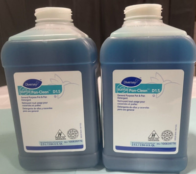 Diversey Suma Pan Clean D1.5 Concentrate Liquid Pot-Pan Cleaner 2.5L, Lot of 2