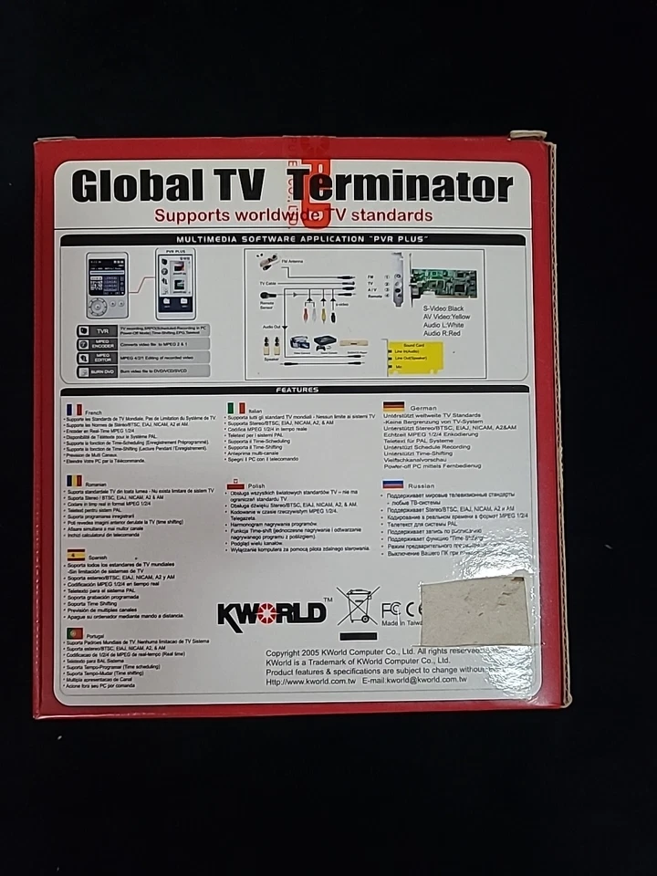 KWORLD DLX GLOBAL TV TERMINATOR PCI ADAPTER CARD VS-LTV7131RF pc computer remote - Image 3 of 4