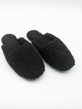 Alfani Shearling soft women's slide slippers in BLACK Size 5-6