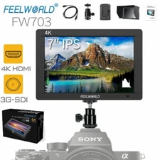 FEELWORLD FW703 7" DSLR Camera Field Video Monitor 3G SDI 4K HDMI 3D LUT Full HD