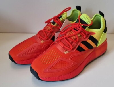 ADIDAS ORIGINALS ZX 2K BOOST RUNNING RED YELLOW TRAINERS FV8595 UK