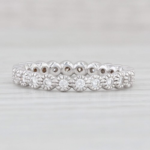 Nuevo 0.30ctw Diamante Eternity Anillo 18k Oro Apilable Aniversario Banda Spark - Imagen 2 de 9
