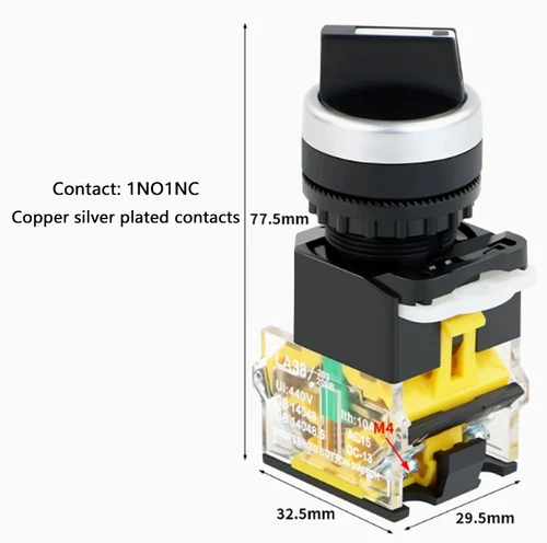 LA38 Rotary Switch 22mm Momentary/Latching 1NO 1NC 2/3 Positions Power Switch - Picture 10 of 17
