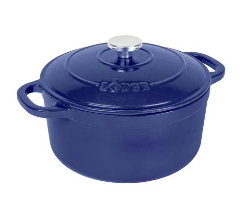 New Lodge Cast Iron 5.5 Qt Enameled Dutch Oven Roaster Cookware With Lid Indigo - Picture 2 of 7