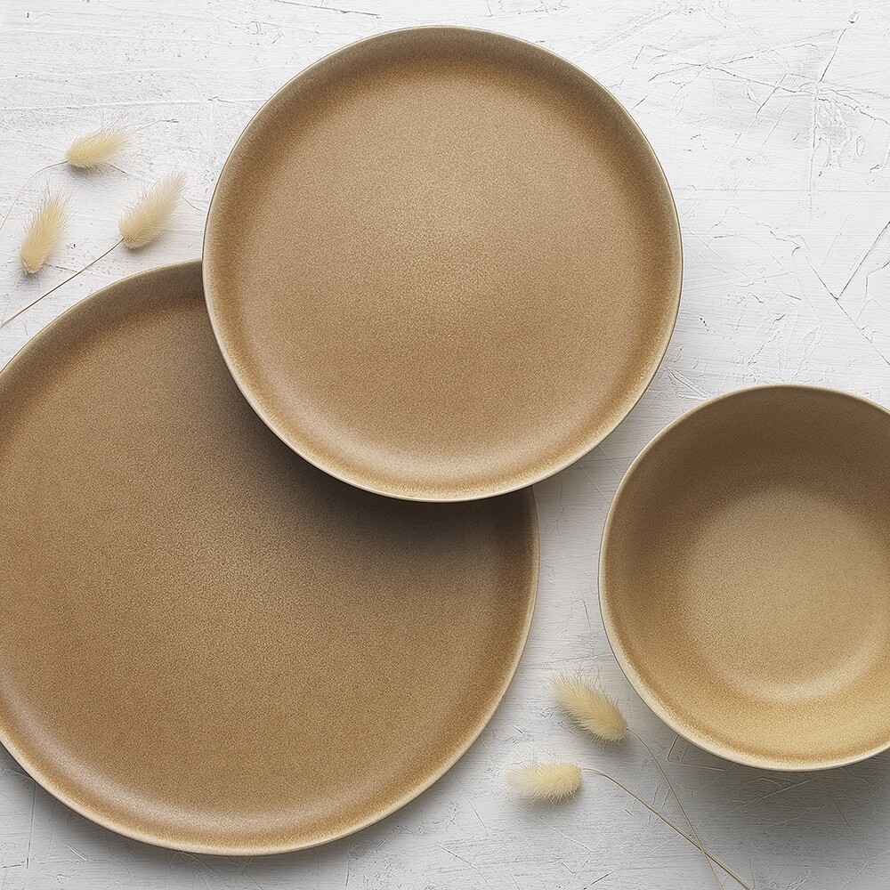 NEW Ecology Malta Caramel 12pce Dinner set eBay