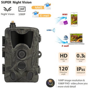 Impermeable Cámara IR infrarrojo de caza 16MP HD 1080P 2G GPRS MMS SMS de visión nocturna Impermeable Cámara IR infrarrojo de caza 16MP HD 1080P 2G GPRS MMS SMS de visión nocturna