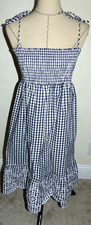 TORY BURCH Gingham Eyelet Beach Dress Tory Navy/White Size SMALL NWT $258