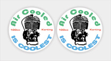2x Air Cooled 100cc kart Self Adhesive Graphics, Sticker. Karting, F100. (10cm)