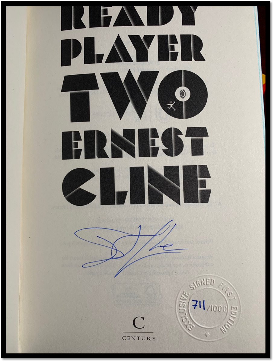 Signed Ernest Cline Ready Player Two First, First Edition Hardcover Book