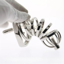 Male Metal Chastity Cage Lock Restraint Rings Stainless Steel Chastity Device