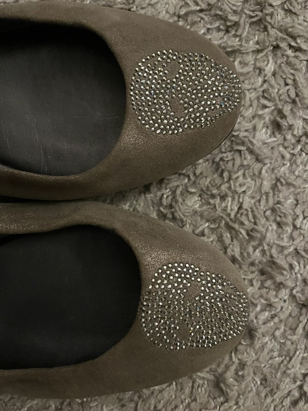 Ladies’ Taupe Giuseppe Zanotti Design Flat Ballet  Shoes Sz 8 1/2 -9.