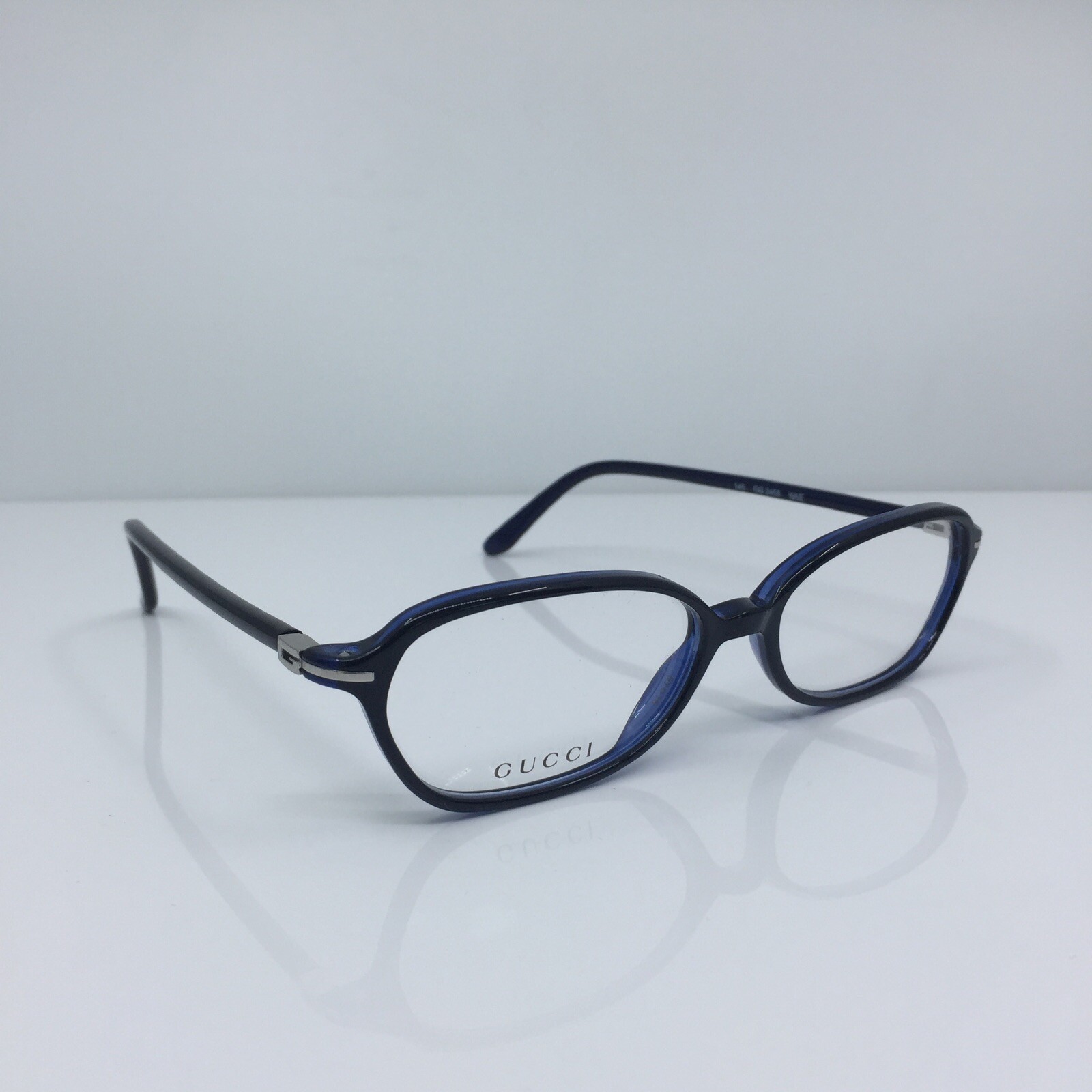 New Vintage GUCCI 2458 EYEGLASSES GG 2458 Optical C. W6E Black & Blue 51mm Italy image 5