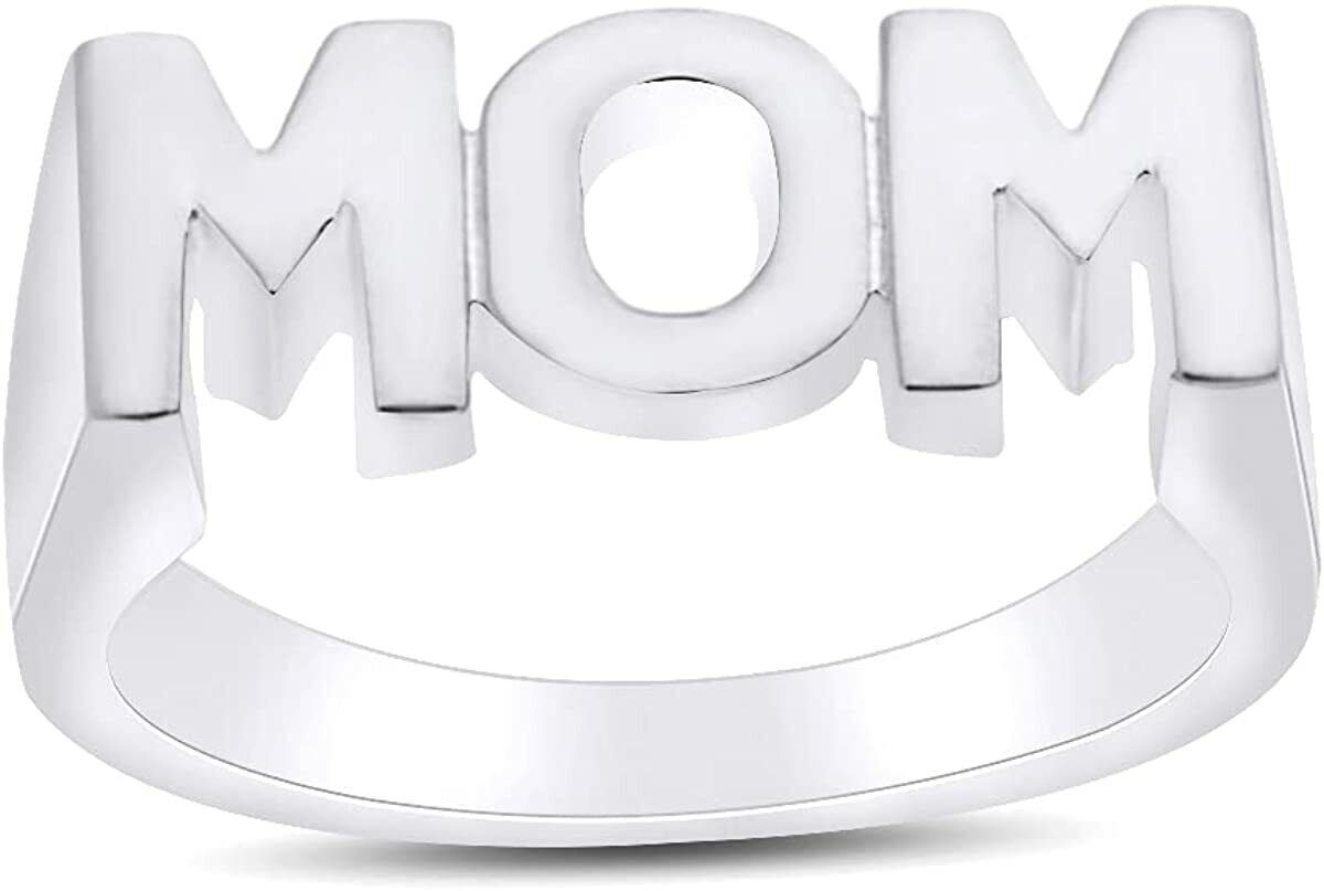 Personalized Letter Mom Promise Band Ring 14k  Gold Plated Sterling