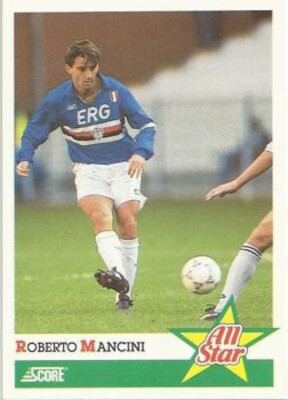 1992 Score Italian League Serie A #419 Roberto Mancini Sampdoria Rookie All-Star