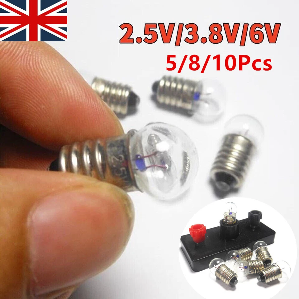 5-10Pcs Screw Base E10 Lamp Bulb 11mm Diameter Choose Voltage 1.5V-12V - Image 3 of 4