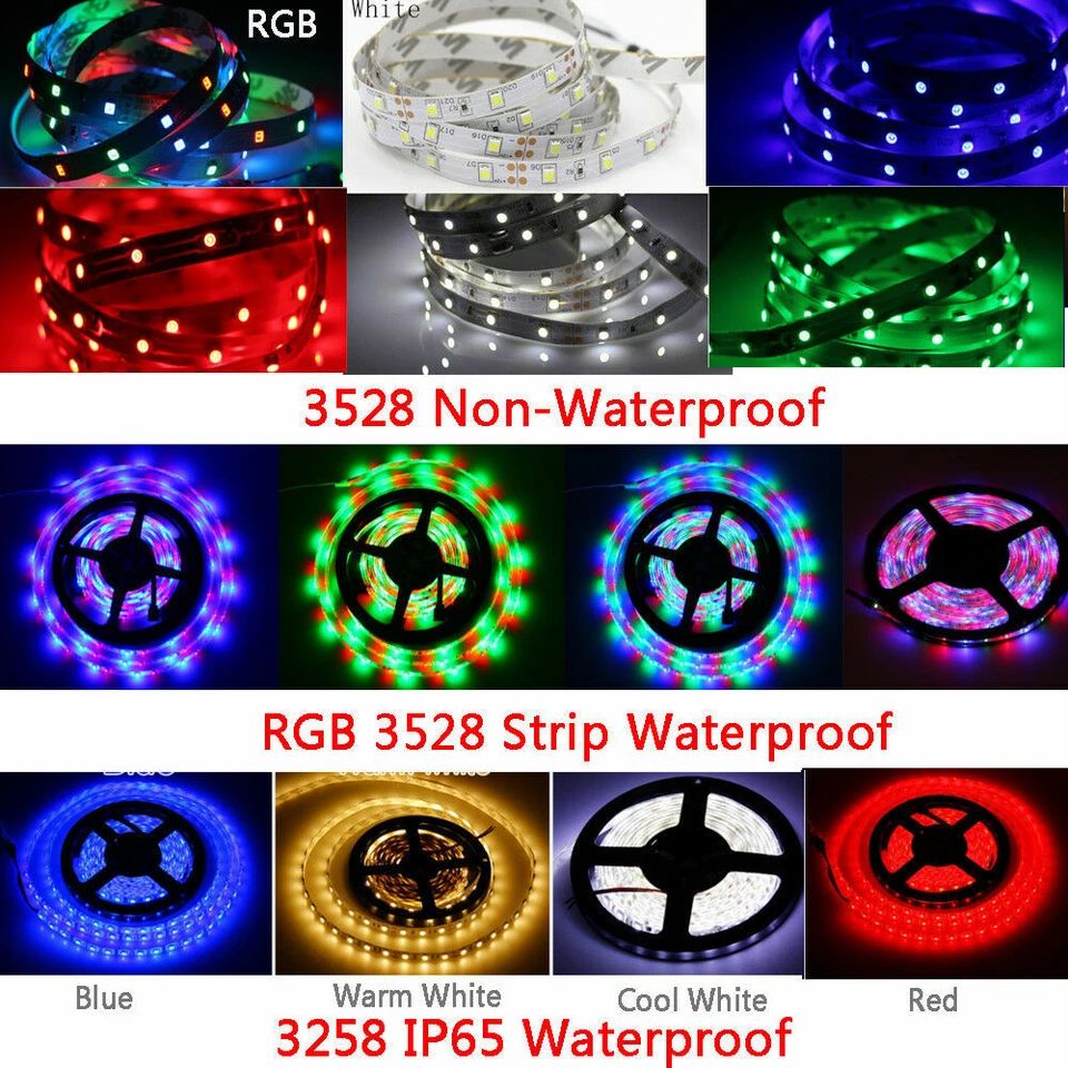 5M 300 LED Strip Light SMD 3528 5050 5630 RGB/White Flexible+Remote+Power Supply - Image 3 of 4