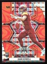 2022 Panini Mosaic Sam Howell Reactive Orange Prizm Rookie Card RC #274. rookie card picture