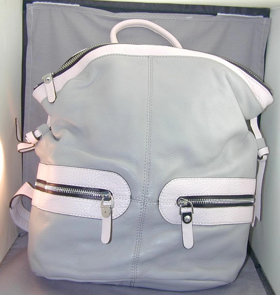 orYANY Holly Backpack Blue & Green Leather Bag orYANY Olive Green Pebbled Leather  main image 2