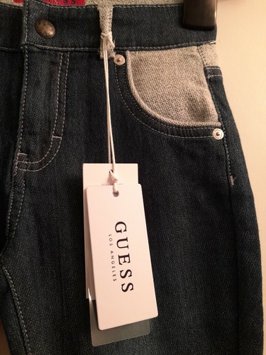 New Guess Los Angeles Girls Blue Patch Lined Jeans / Indigo Rinse Age 6 Years - Picture 4 of 9