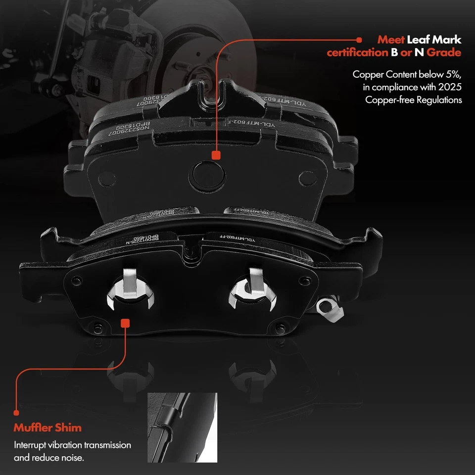 12x Front & Rear Drilled Brake Rotors & Brake Pads for Mercedes-Benz ML350 ML400 - Image 4 of 4