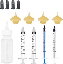 Mini Pet Feeding Bottle and Syringes with Nipples for Small Cat model4, white