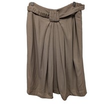 Vintage Class Roberto Cavalli Beige Pleated Belted Skirt Knee Length Wool Blend