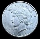 US 1922 S Peace Silver Dollar BU San Francisco $1.00 Better Date