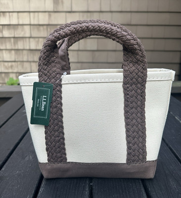 L.L.Bean Limited Edition Japan/Japanese Small White & Brown Boat and Tote Bag