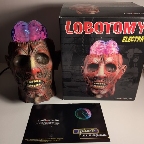2006 Lobotomy Electra Plasma Lamp Zombie Head LumiSource Inc WORKS Halloween