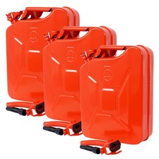 20L 5Gal Steel Jerry Can 3pcs Red Flex Spout