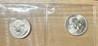 LOT OF 2: 1945-S Washington Silver Quarters - 90% Silver - Trumpet Tail