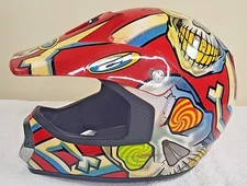 Fulmer AF-C1 DOT Full Face Helmet Red Skull Bones Graphic Motocross MX ATV