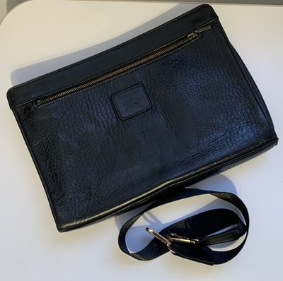 Burberry Clutch Schwarz Leder VINTAGE