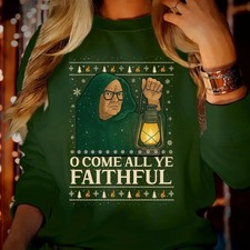 Oh Come All Ye Faithfuls Sweatshirt, Gothic Christmas Holiday Party Parody Shirt