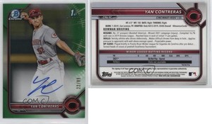 2022 Bowman Chrome Prospect Auto Green Refractor /99 Yan Contreras #CPA-YC Auto